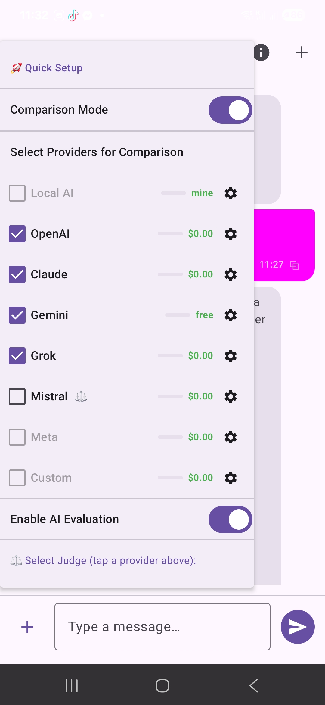 AI Comparison Selection